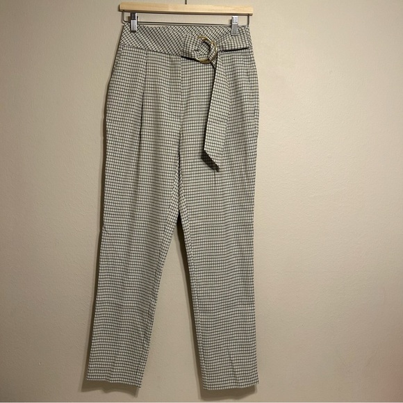 Uterque Women Green and black High Waisted Ankle Cropped Trousers Pant Size S/26 - Picture 1 of 13